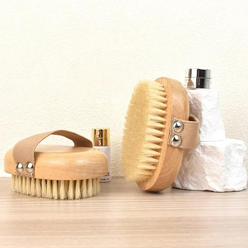 Bamboo Hair Brush - SPA Wooden Body Brush Natural Boar