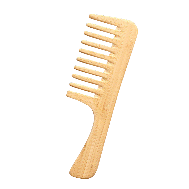 Bamboo Hair Brush - 1 Pc Natural Bamboo Wide-Tooth Hair