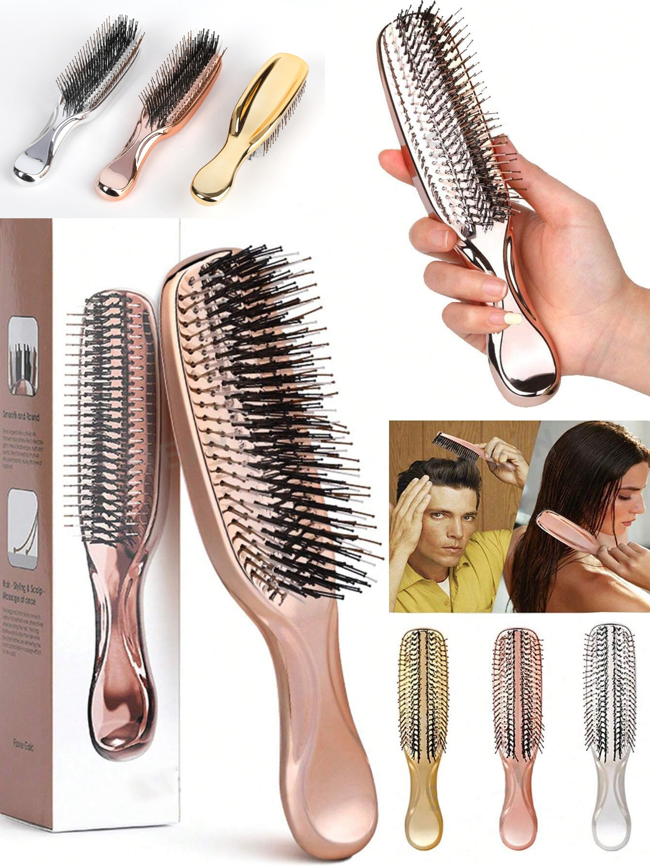 Hair Care Daily - Electroplated Scalp Massage Comb – Deep