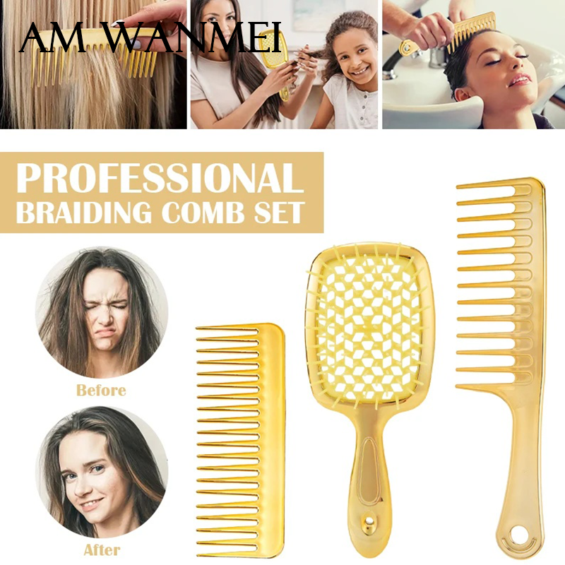 Hair Care Routine - 1/3pcs Profession Detangling Hair Brush Set