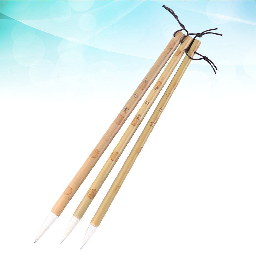 Bamboo Hair Brush - 3Pcs Beginner Calligraphy Writing Brush Set