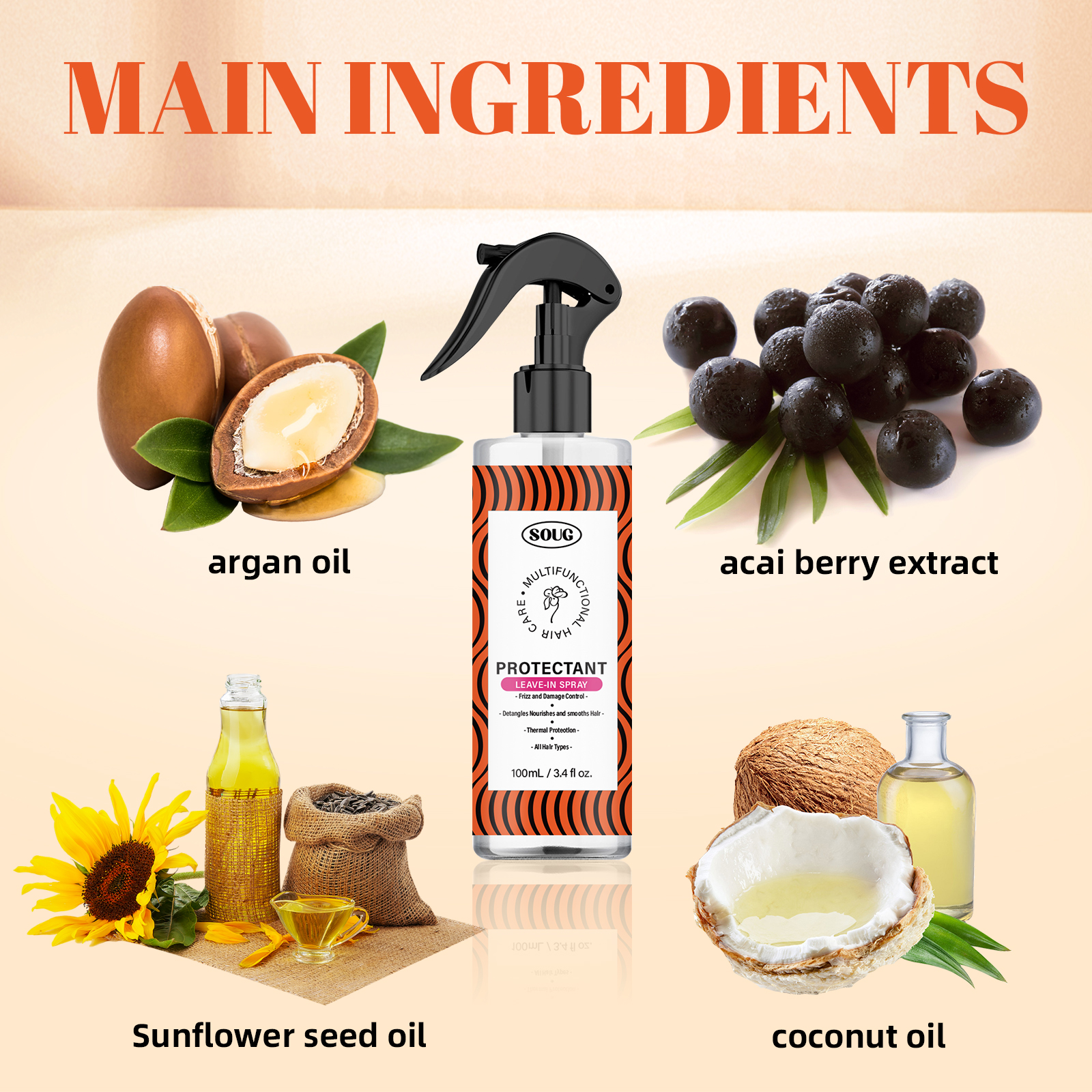 100ml Argan Oil Hair Leave-In  - Hair Care Heat Protectant incelemesi ve fiyatı