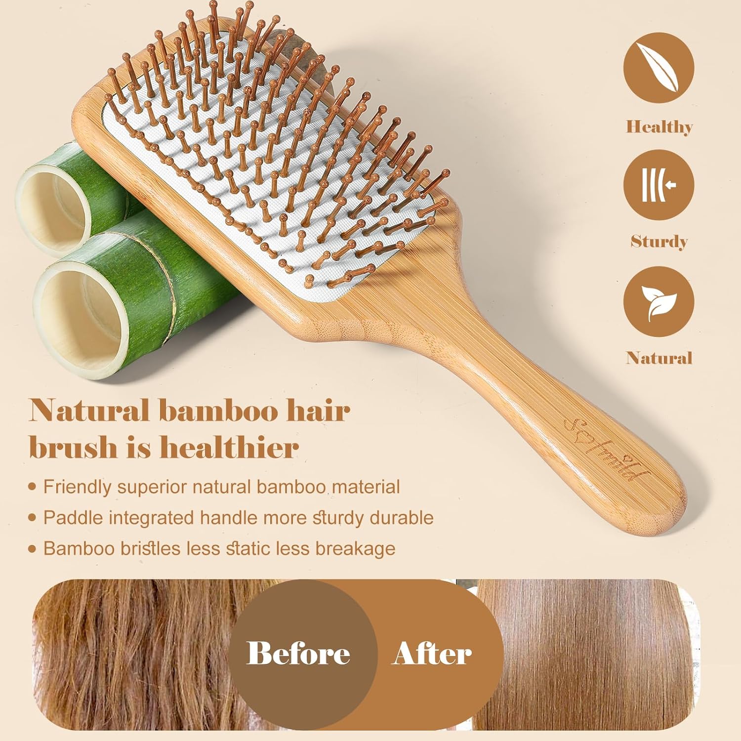 Natural Bamboo Hair Brush & De - Bamboo Hair Brush incelemesi ve fiyatı