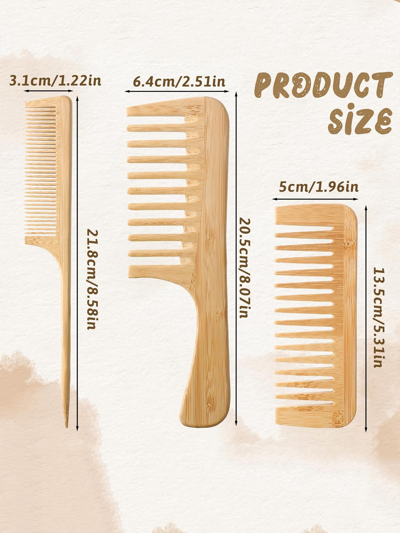 1pc/3pcs Handmade Bamboo Anti- - Bamboo Hair Brush incelemesi ve fiyatı