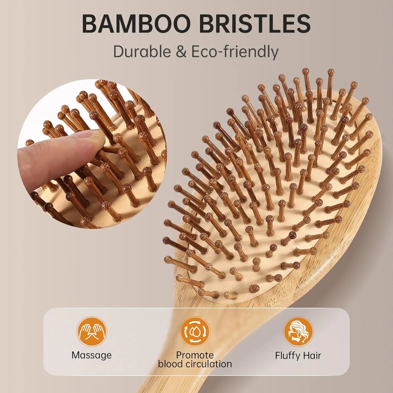 1Pc Bamboo Material Children's - Bamboo Hair Brush incelemesi ve fiyatı